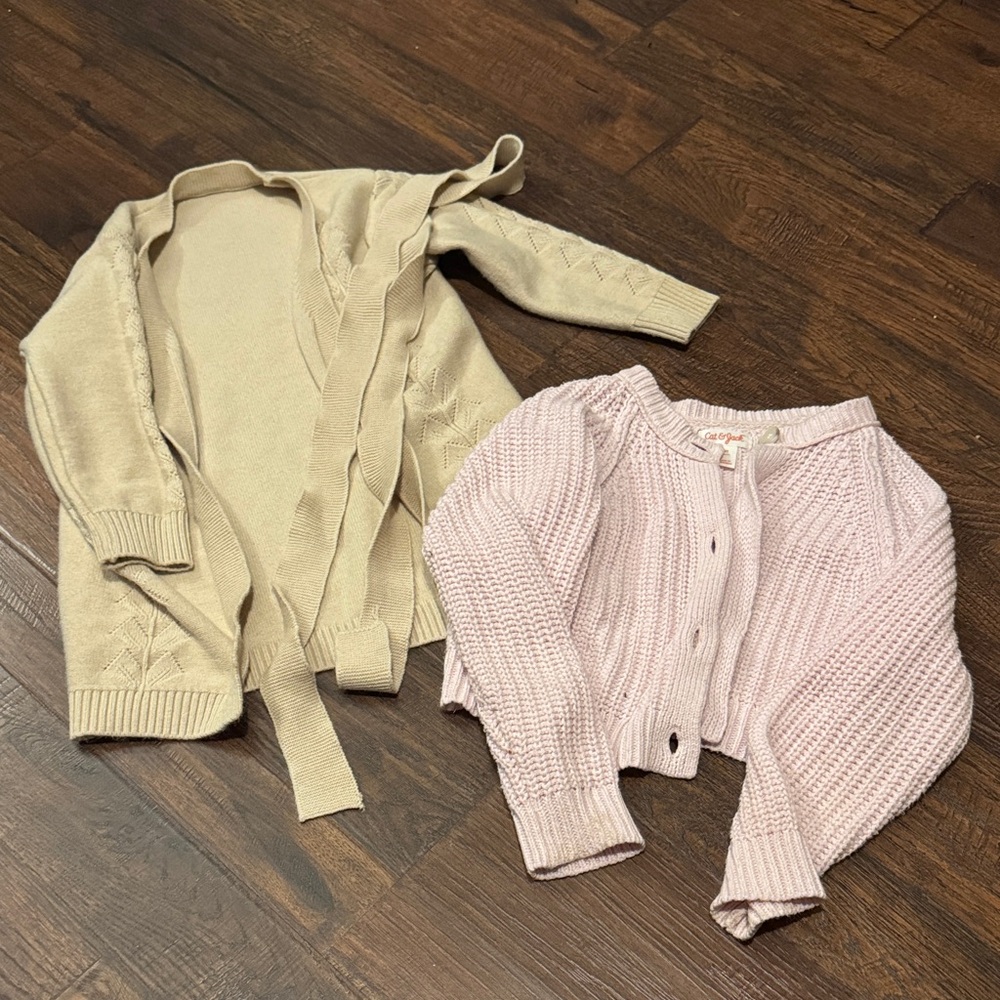 Kids Beige and Pink Sweater Set